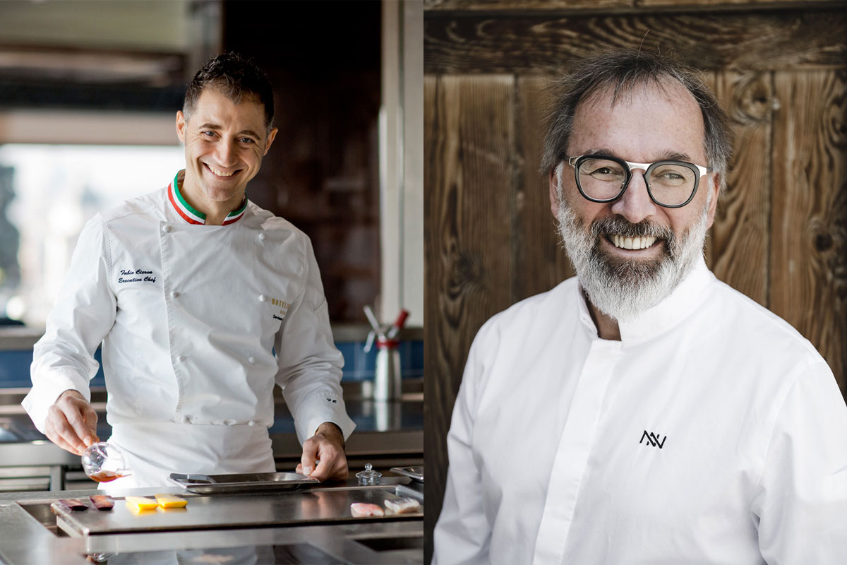 Fabio Ciervo e Norbert Niederkofler Ciervo e Niederkofler, un po' mare e un po' montagna in un menu a 4 mani