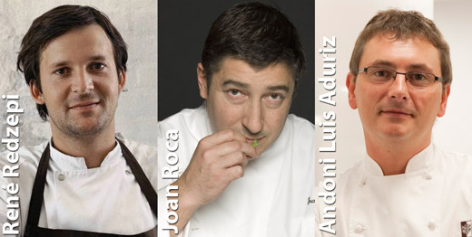 René Redzepi, Joan Roca e Andoni Luis Aduriz