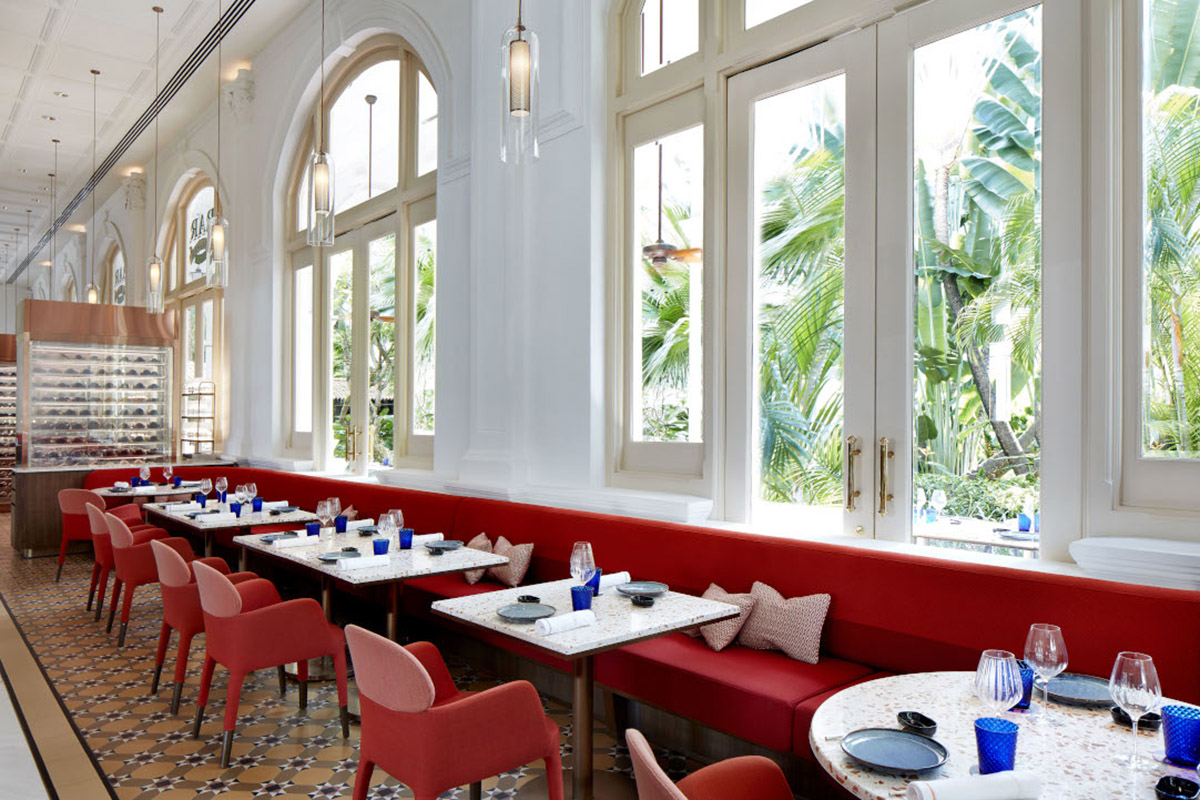 BBR by Alain Ducasse. Foto: Raffles Hotel Singapore Il tocco italiano di Alain Ducasse Raffles Hotel di Singapore