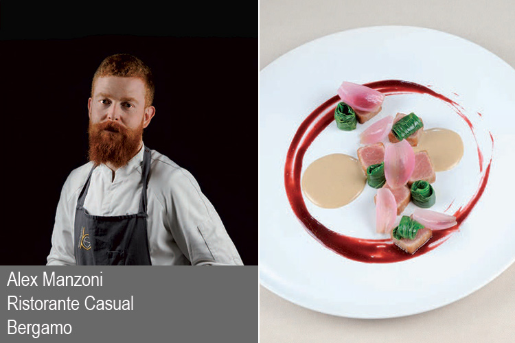 Alex Manzoni e la Ventresca di tonno (Ventresca di tonno rosso ciliegie, pepe e scalogno all'agro)