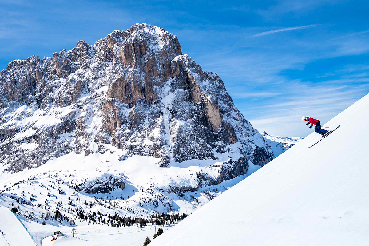 Il Giro dei Quattro Passi si sviluppa su 26 km di piste La dimensione circolare della Val Gardena