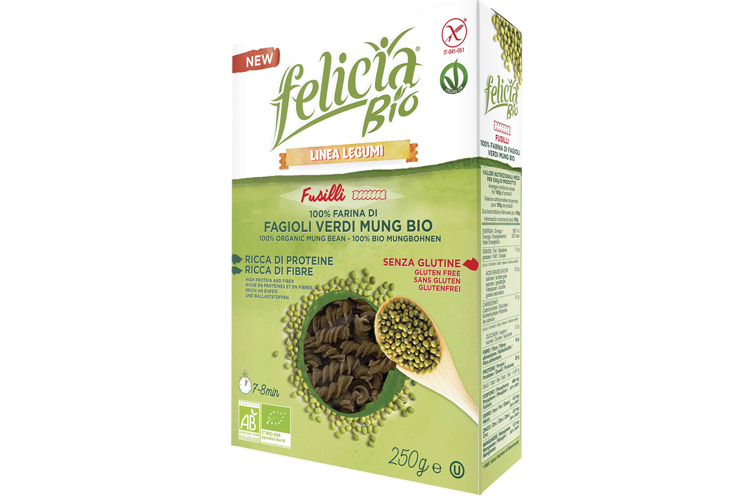 Legumi Felicia, pasta 100% farina di Fagioli Verdi Mung bio