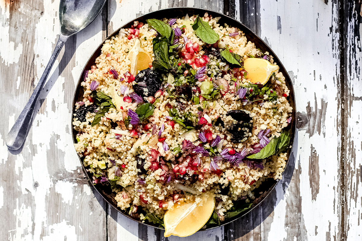 Insalata di Cous Cous con Prugne della California Menu con Prugne della California per una cucina gustosa e salutare