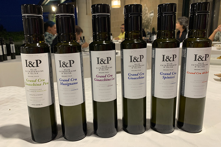 Grand Cru di I&P pronti per essere abbinati ai piatti Olio extravergine di oliva Il piacere al centro dell’Etruria