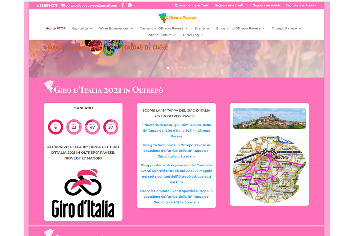 Portale Turistico Oltrepò Pavese Con il Giro d’Italia diventa rosa