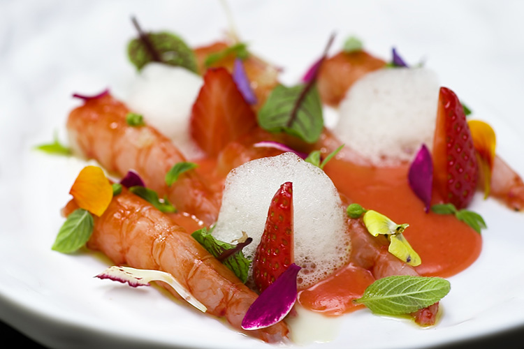 Gambero rosso, gazpacho, fragole di Alessandro Proietti Refrigeri&nbsp; Focus sulla cucina molecolare&nbsp;&nbsp; Gli scenari di Longino