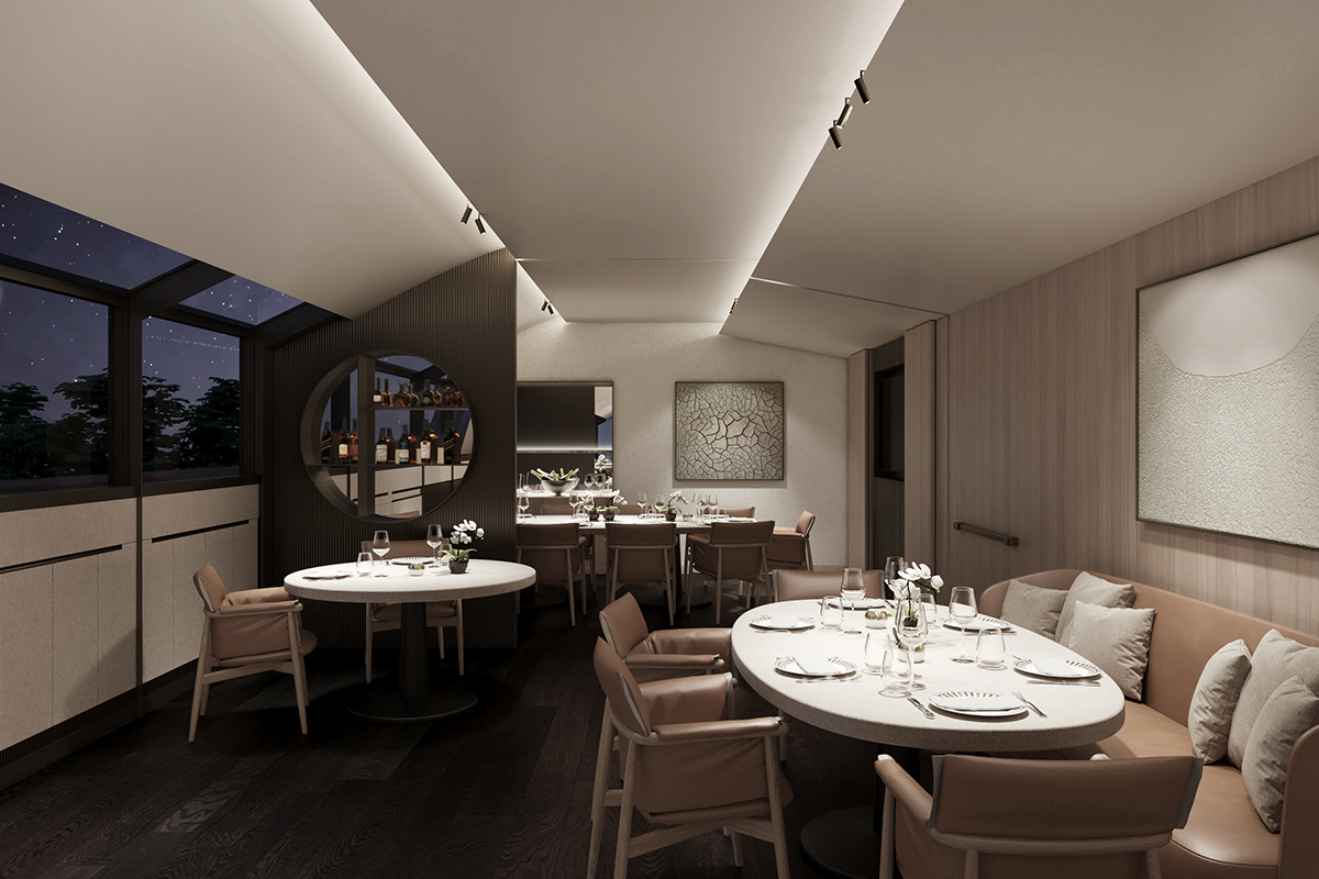 Render del nuovo ristorante Andrea Aprea. Flaviano Capriotti Architetti Andrea Aprea scoglie il mistero. Ecco dove sarà il suo nuovo ristorante milanese