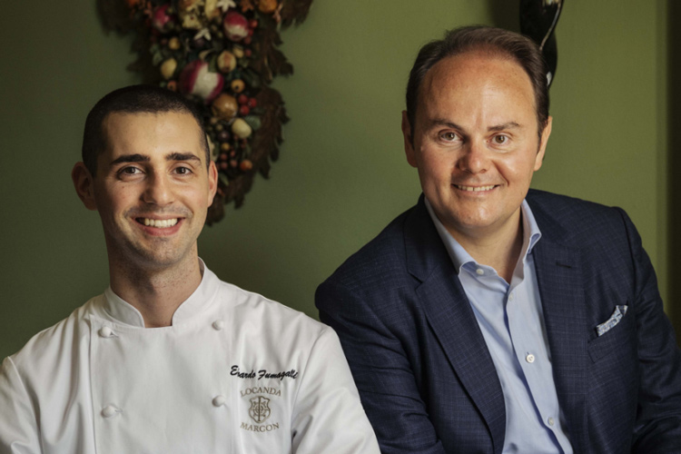 Edoardo Fumagalli e Matteo Lunelli (Riapre Locanda Margon In cucina Edoardo Fumagalli)