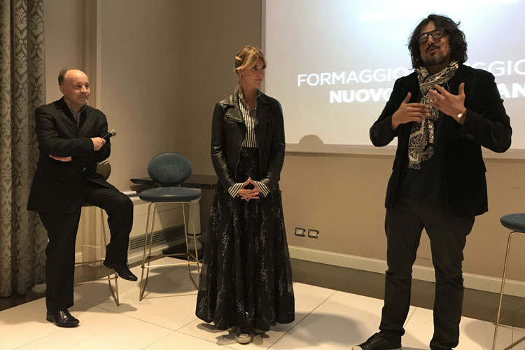 Lorenzo Sangiovanni, Ellen Hidding e Alessandro Borghese (Il Taleggio Dop alla conquista d'Italia Il Consorzio di tutela ne promuove le virt&ugrave;)