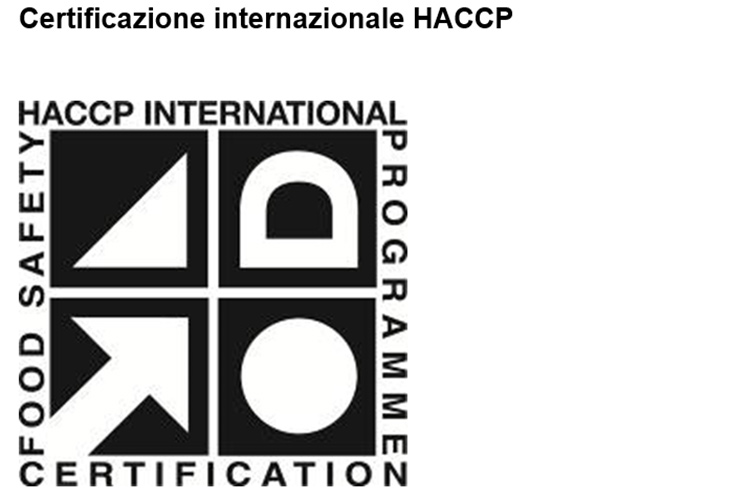 Testo dalla parte dell'igiene alimentare Unica azienda certificata Haccp
