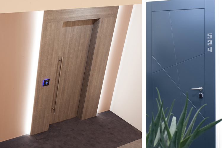 Porta Hotel tagliafuoco con iluminazione Led e porta tagliafuoco EI 30 laccata - Zanini Porte, qualità e design per l’albergo moderno