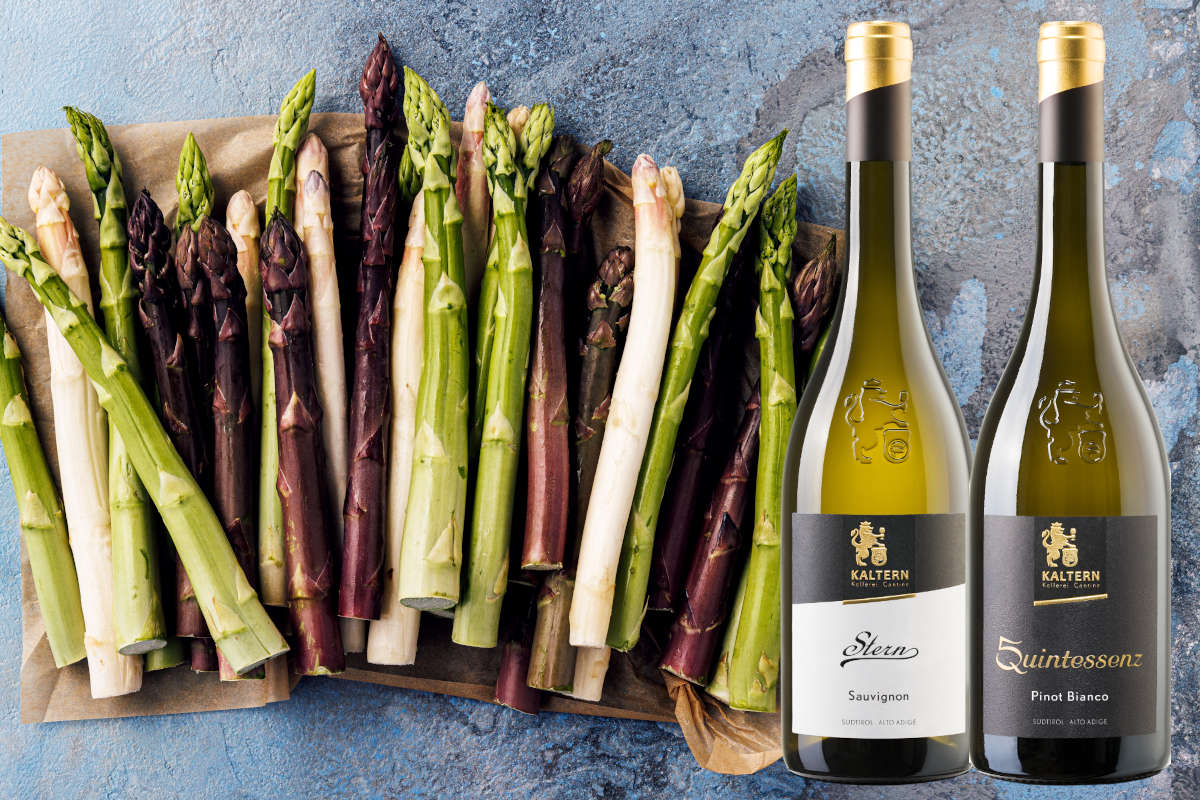 Quintessenz Pinot Bianco e Stern Sauvignon di Kaltern, perfetti con gli asparagi