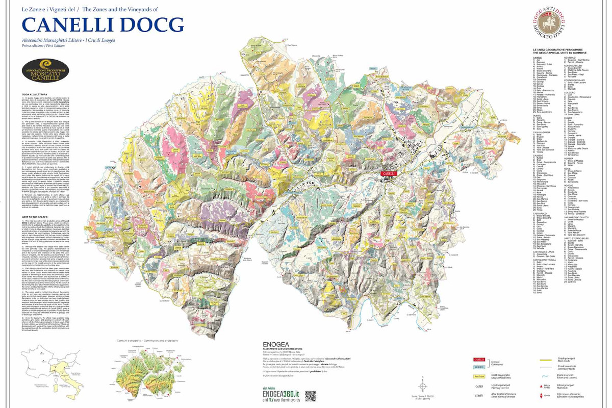 Canelli Docg, pubblicata la prima mappa dei cru del territorio