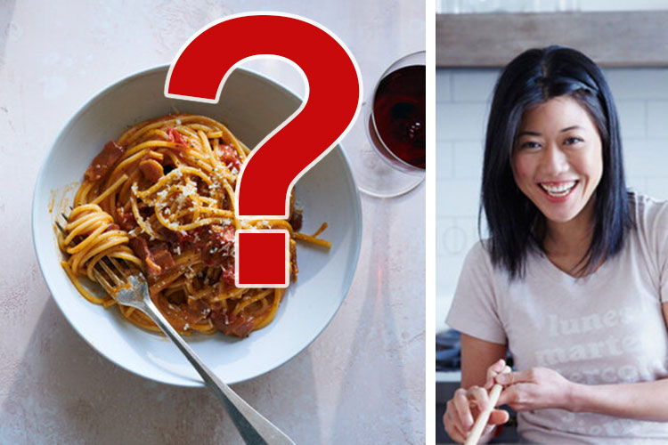 Kay Chun con il piatto - Carbonara Usa, parola alla difesa Parla Kay Chun, autrice della ricetta