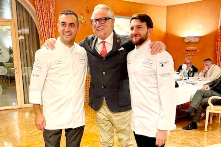Da sinistra, Paolo Casagrande, Dany Stauffacher e Marco Campanella&nbsp; Un italiano tra le stelle spagnole a San Pellegrino Sapori Ticino