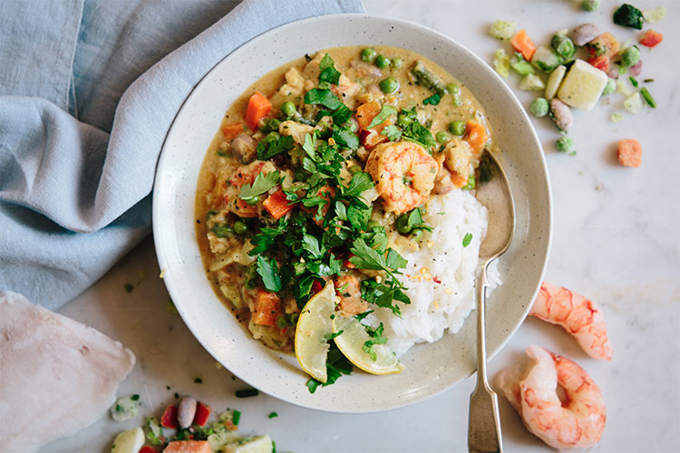 Curry di gamberi e merluzzo Curry di gamberi e merluzzo