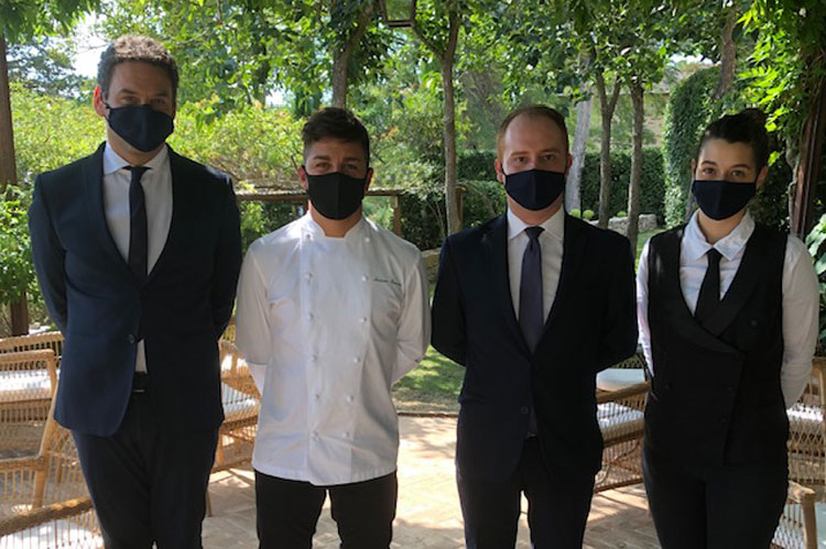 Milo Busolin, Antonio Romano, Giorgio Fassio e Giulia Berhane - Mousse di foie gras e cinta senese nel nuovo menu di Antonio Romano