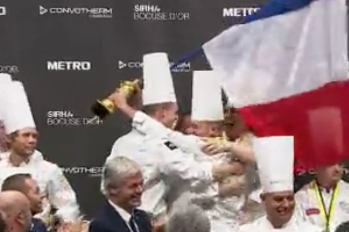 La gioia dei francesi Bocuse d'Or 2021, vince la Francia