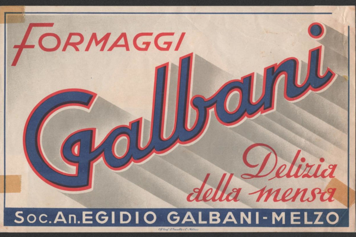 Anni Trenta-Quaranta del Novecento. Manifesto pubblicitario.  Galbani festeggia 140 anni di attività con una mostra ricca di immagini storiche e pezzi da collezione