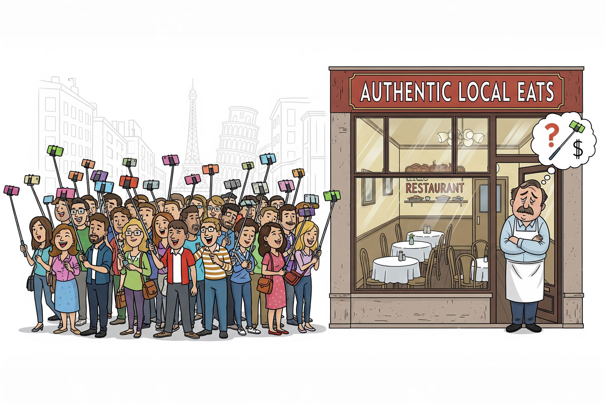 Città piene, ristoranti vuoti: contro il turismo dei selfie serve cambiare modello