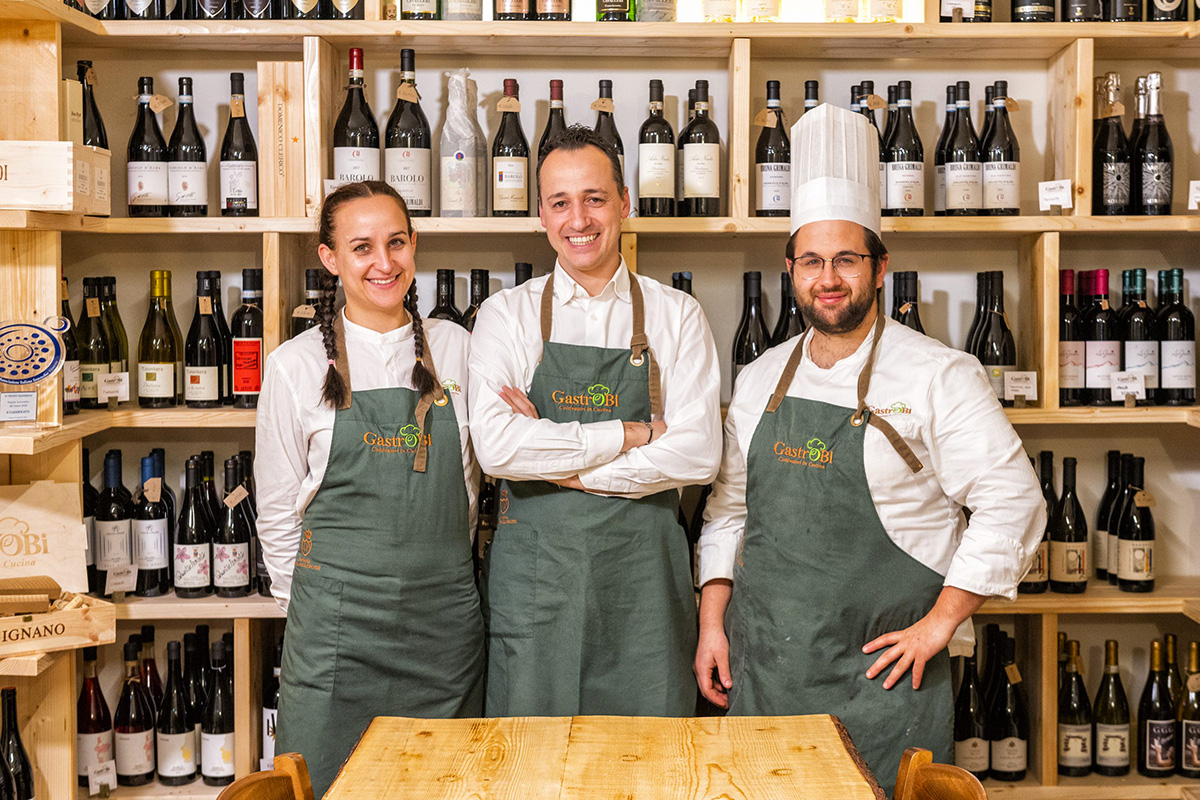 Beate con Matteo e Michele Antonelli Gastrobi, qui la merenda è enogastronomica