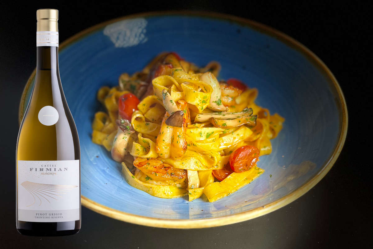 Il Pinot Grigio Riserva di Castel Firmian sposa le tagliatelle mare e monti