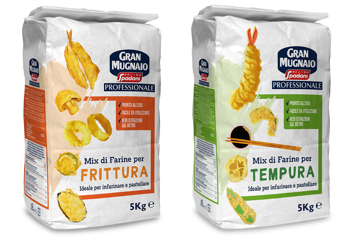 Miscela Professionale per Frittura e Miscela Professionale per Tempura Le miscele professionali Molino Spadoni per frittura e tempura