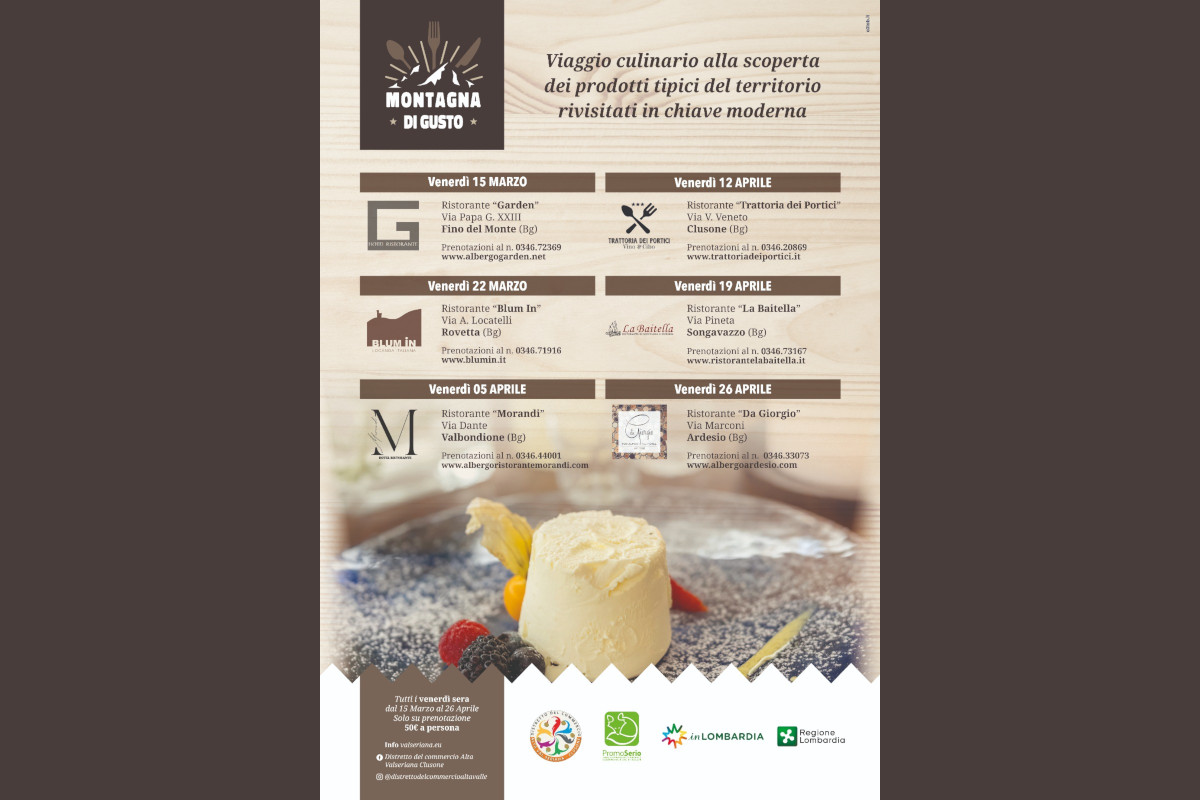 A Montagna di Gusto i sapori della Val Seriana e della Val di Scalve