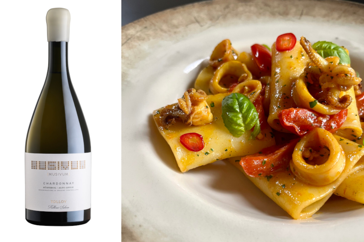 Paccheri e Musivum Chardonnay, coccola dei sensi 