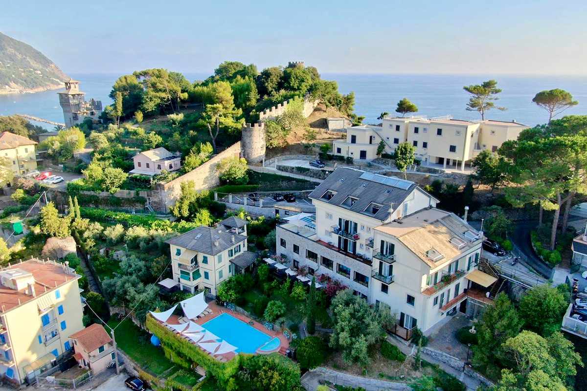 Veduta dall'alto di villa Eden&torretta Orto by Jorg Giubbani, riapre con la stella e tante novità