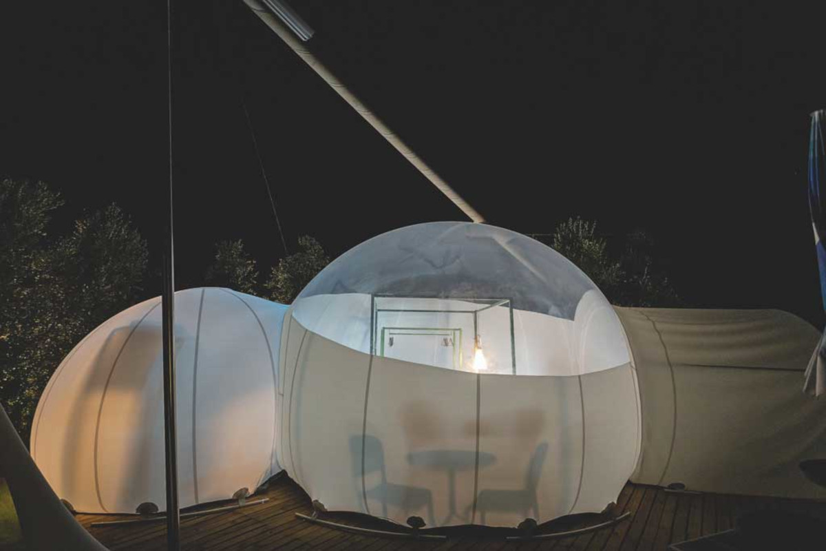 La Bubble Suite del Relais Antico Podere San Francesco (foto sito internet) Relais Antico Podere San Francesco, glamping sotto le stelle per notti da sogno