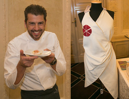 Andrea Berton presenta Manioca croccante con baccal&agrave; guacamole e paprika affumicata; Leggerezza l'abito in abbinamento