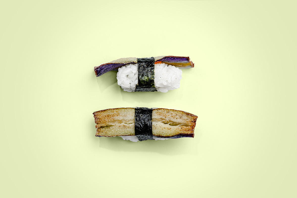 Nigiri di melanzana Da Demoshi il sushi è di tutti