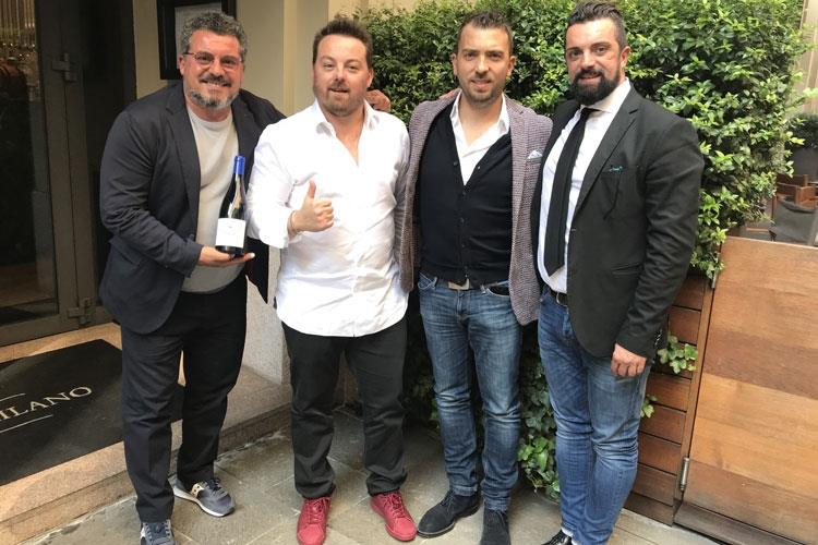 Davide Lorenzi, Luca Gardini, Marco Tonelli e Massimo Lorenzi (Dado, il Sangiovese di Romagna
che promuove il territorio )